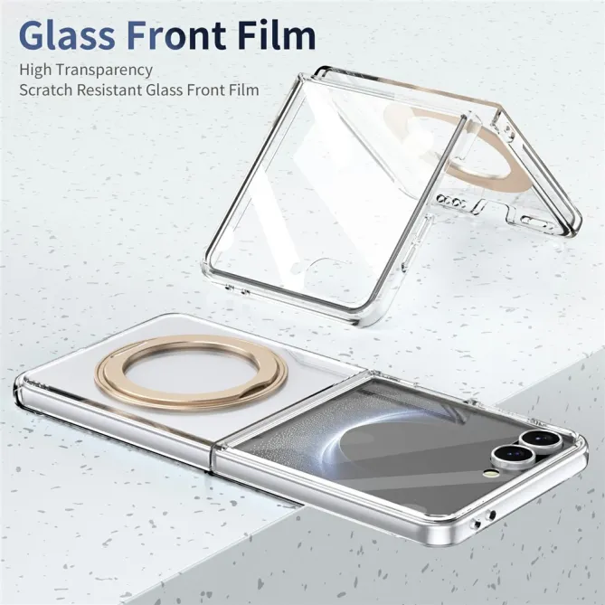 Coque Samsung Galaxy Z Flip 8 Transparente Magnétique Support Métal