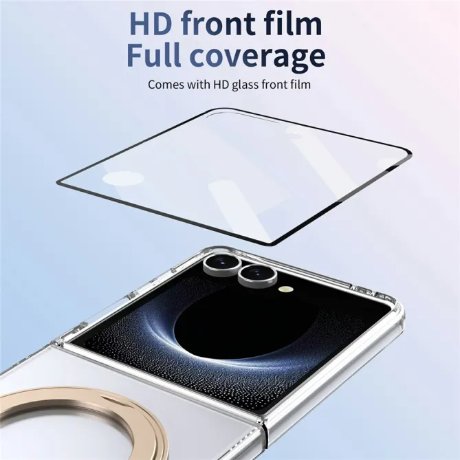 Coque Samsung Galaxy Z Flip 8 Transparente Magnétique Support Métal