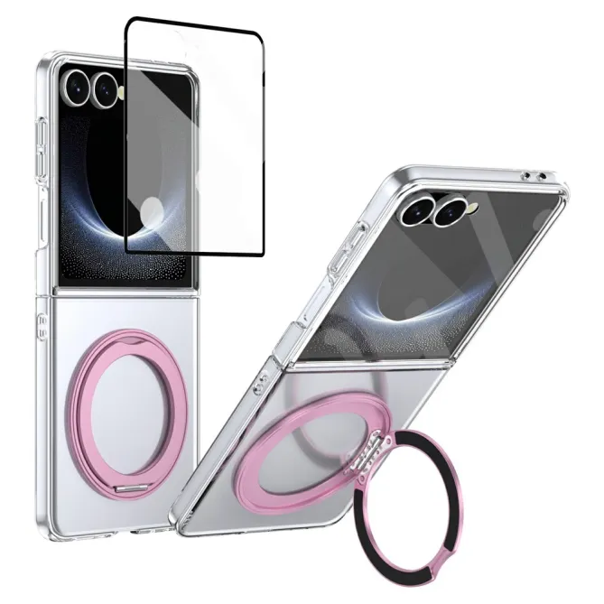 Coque Samsung Galaxy Z Flip 8 Transparente Magnétique Support Métal
