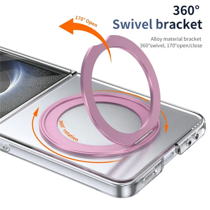 Coque Samsung Galaxy Z Flip 8 Transparente Magnétique Support Métal