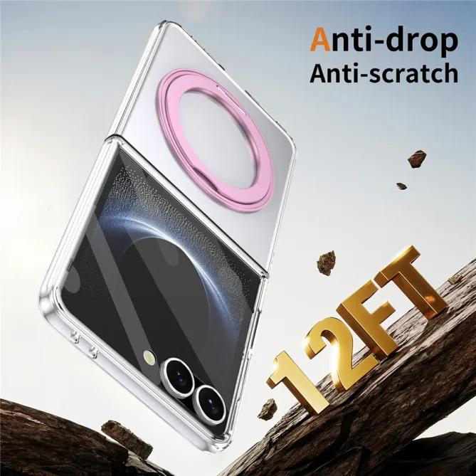 Coque Samsung Galaxy Z Flip 8 Transparente Magnétique Support Métal