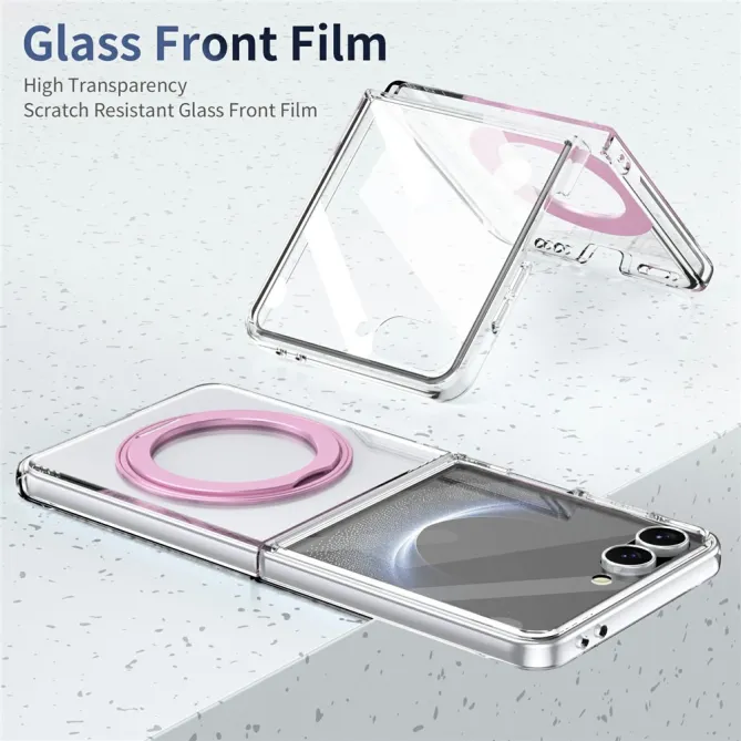 Coque Samsung Galaxy Z Flip 8 Transparente Magnétique Support Métal