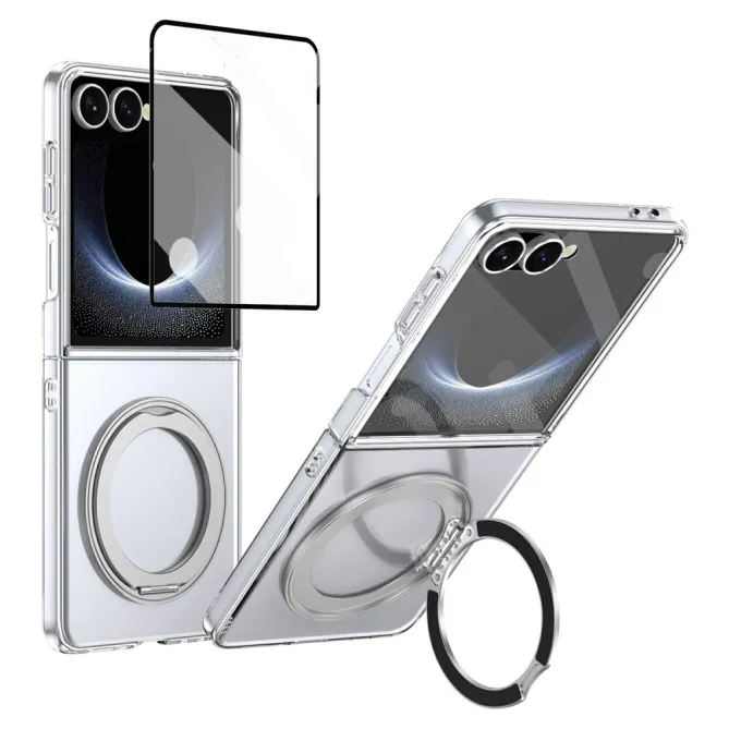 Coque Samsung Galaxy Z Flip 8 Transparente Magnétique Support Métal