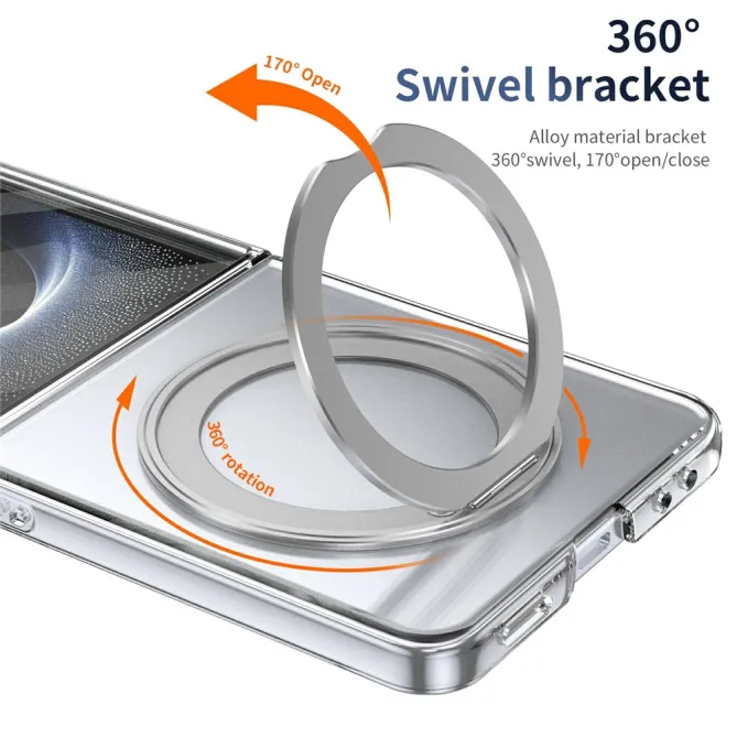 Coque Samsung Galaxy Z Flip 8 Transparente Magnétique Support Métal