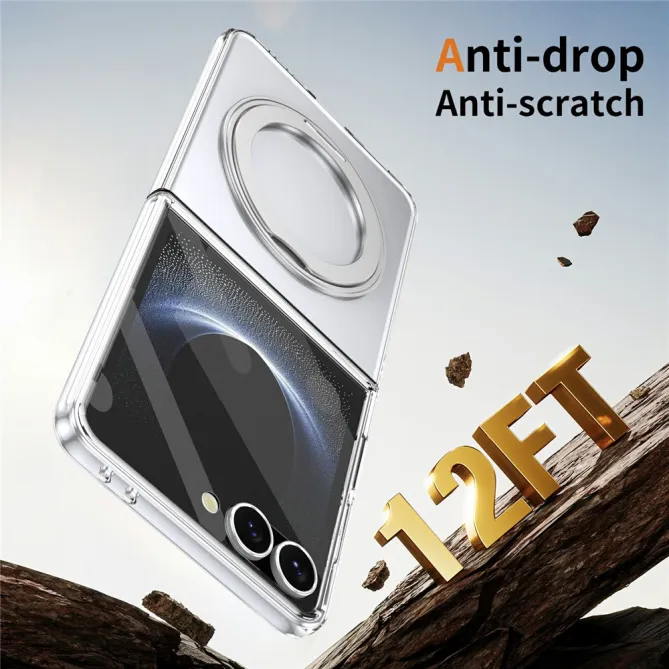 Coque Samsung Galaxy Z Flip 8 Transparente Magnétique Support Métal
