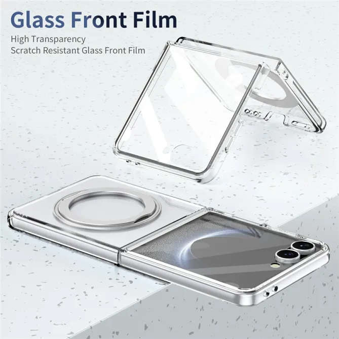 Coque Samsung Galaxy Z Flip 8 Transparente Magnétique Support Métal