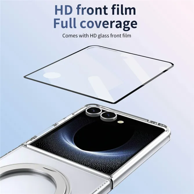 Coque Samsung Galaxy Z Flip 8 Transparente Magnétique Support Métal