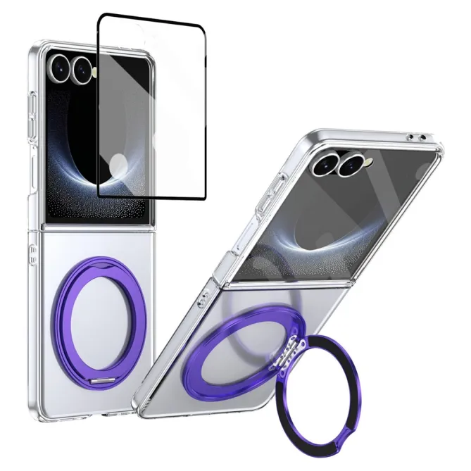 Coque Samsung Galaxy Z Flip 8 Transparente Magnétique Support Métal