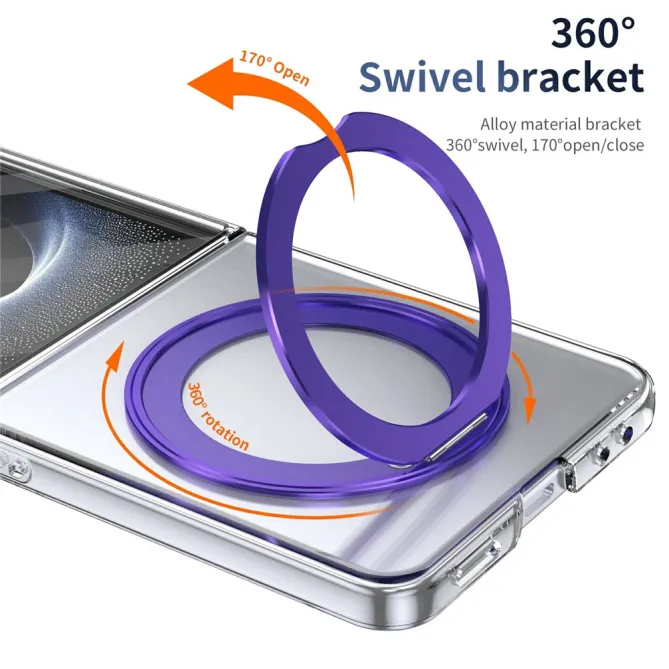 Coque Samsung Galaxy Z Flip 8 Transparente Magnétique Support Métal