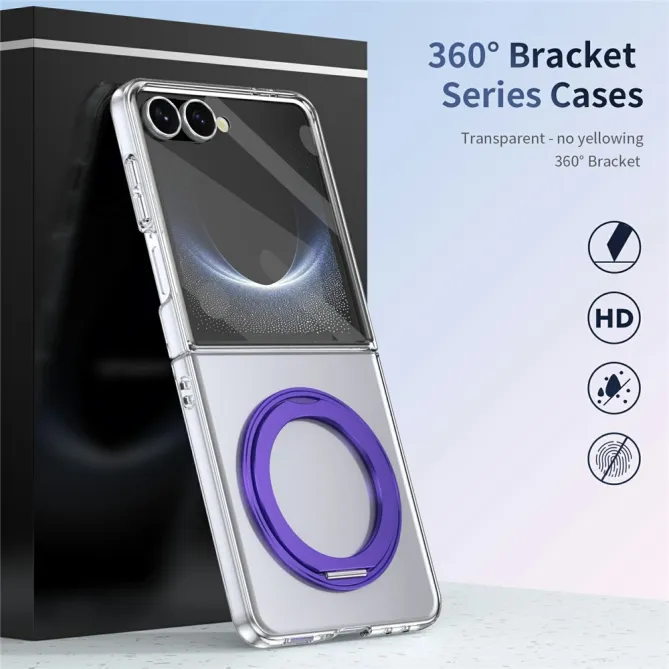 Coque Samsung Galaxy Z Flip 8 Transparente Magnétique Support Métal