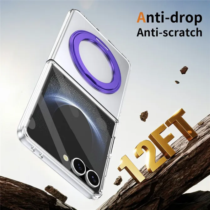 Coque Samsung Galaxy Z Flip 8 Transparente Magnétique Support Métal