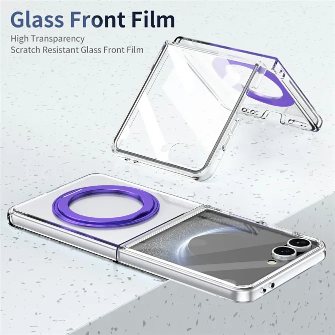 Coque Samsung Galaxy Z Flip 8 Transparente Magnétique Support Métal