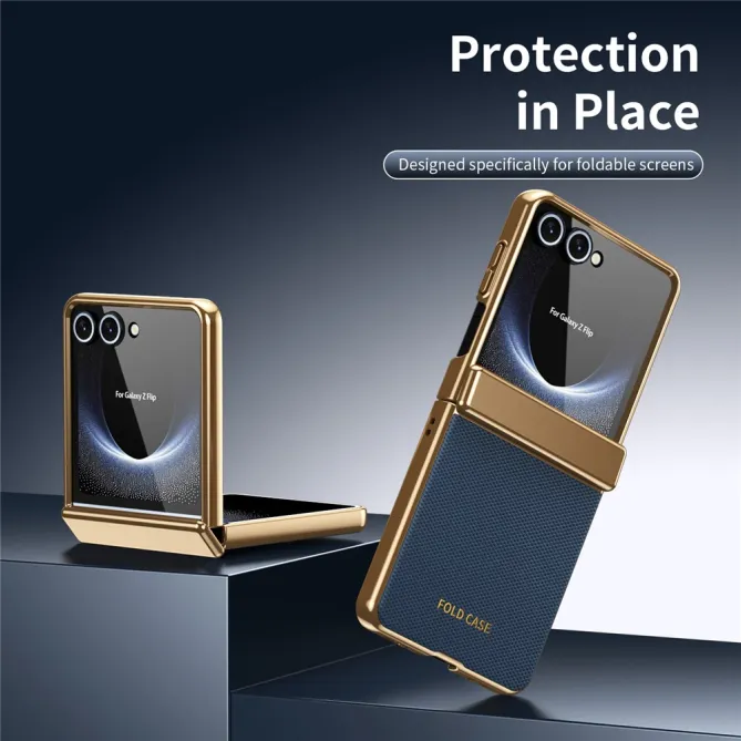 Coque Samsung Galaxy Z Flip 8 Chromée Cuir Losange Verre Trempé