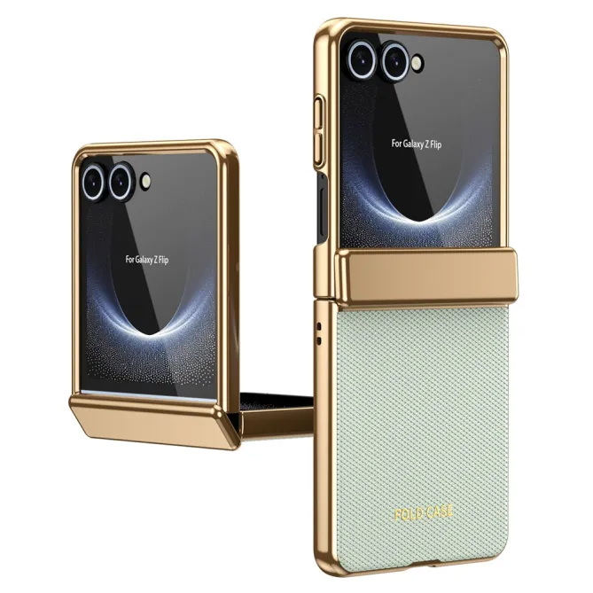 Coque Samsung Galaxy Z Flip 8 Chromée Cuir Losange Verre Trempé
