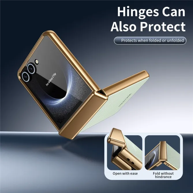 Coque Samsung Galaxy Z Flip 8 Chromée Cuir Losange Verre Trempé
