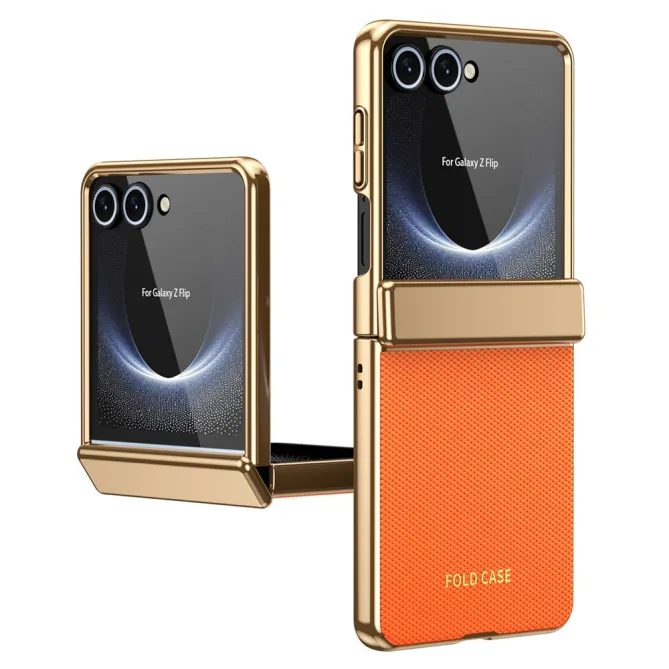 Coque Samsung Galaxy Z Flip 8 Chromée Cuir Losange Verre Trempé