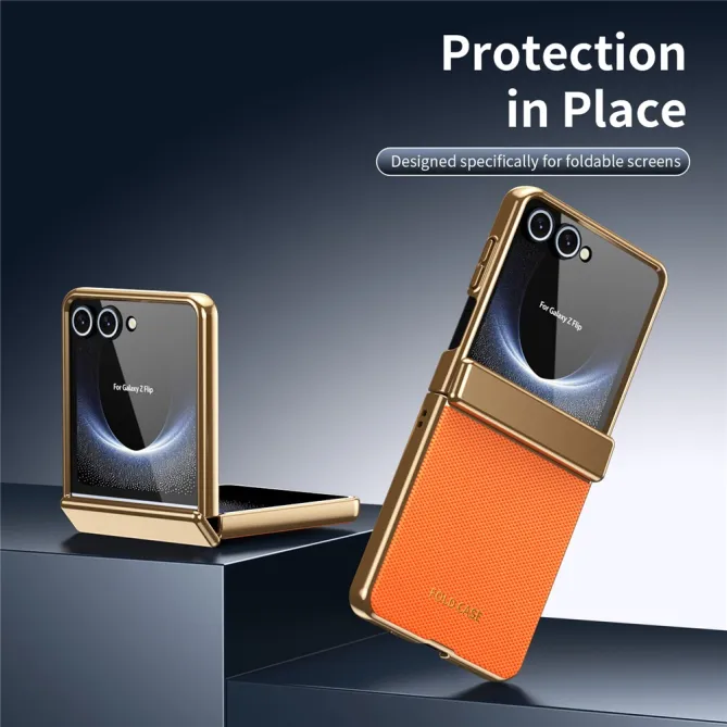 Coque Samsung Galaxy Z Flip 8 Chromée Cuir Losange Verre Trempé