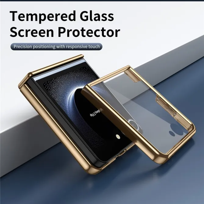 Coque Samsung Galaxy Z Flip 8 Chromée Cuir Losange Verre Trempé