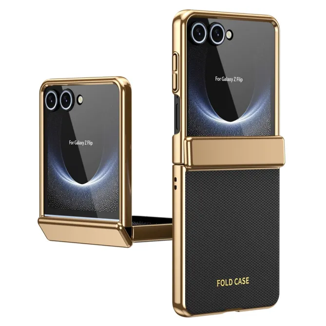 Coque Samsung Galaxy Z Flip 8 Chromée Cuir Losange Verre Trempé