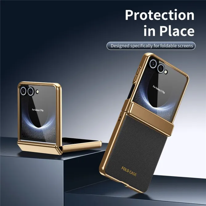 Coque Samsung Galaxy Z Flip 8 Chromée Cuir Losange Verre Trempé