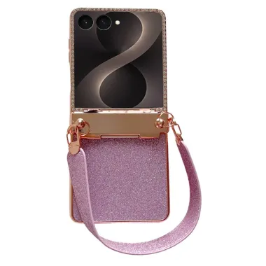 Coque Samsung Galaxy Z Flip 8 Paillettes Strass Lanière