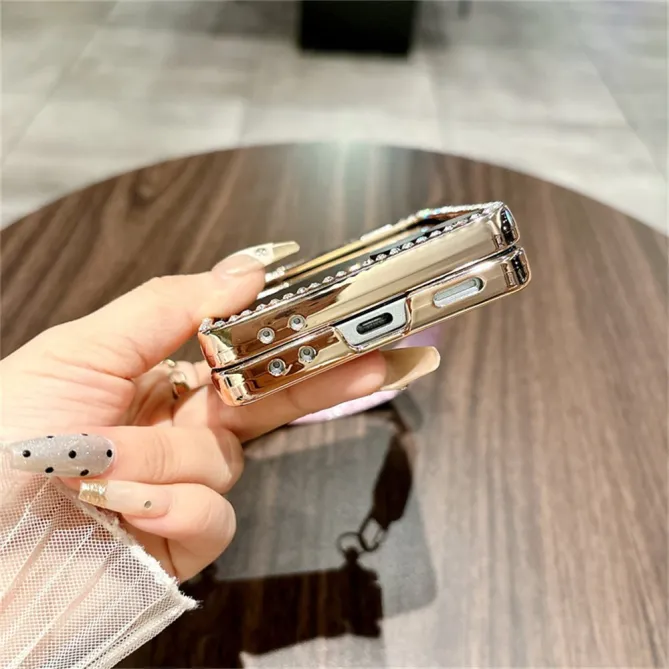 Coque Samsung Galaxy Z Flip 8 Paillettes Strass Lanière