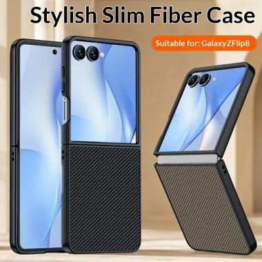 Coque Samsung Galaxy Z Flip 8 Simili Cuir Carbone