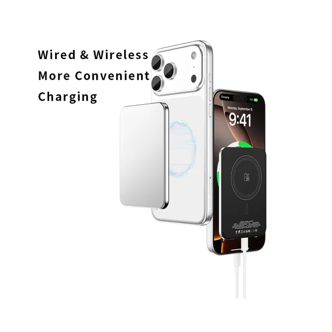 Batterie externe magnétique C70 5000mAh MagSafe charge sans fil 15W