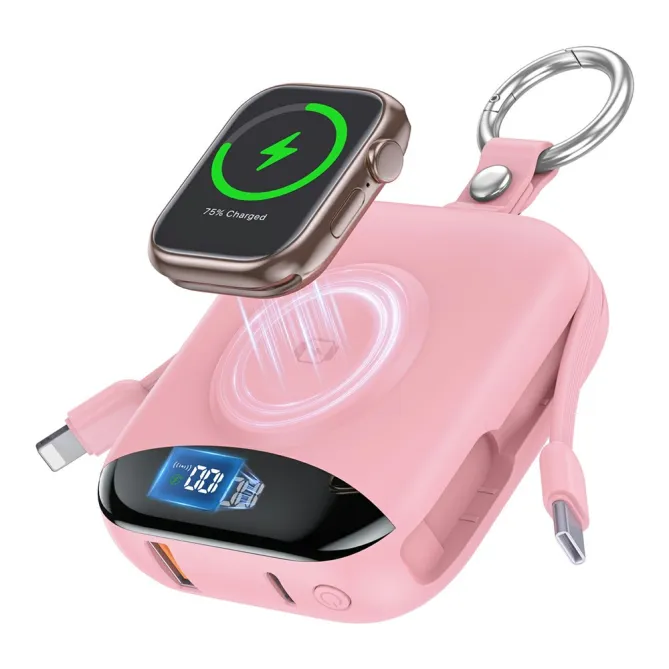 Batterie externe P007 10000mAh câbles intégrés Lightning et Type-C 22.5W