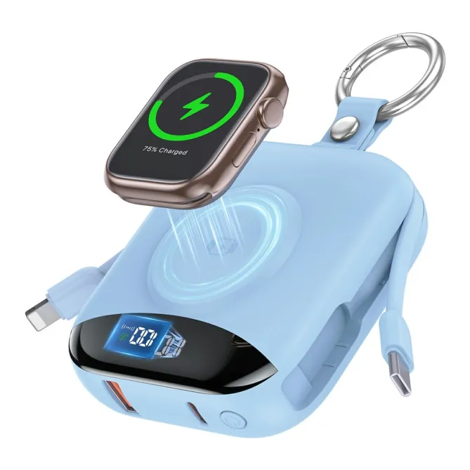 Batterie externe P007 10000mAh câbles intégrés Lightning et Type-C 22.5W
