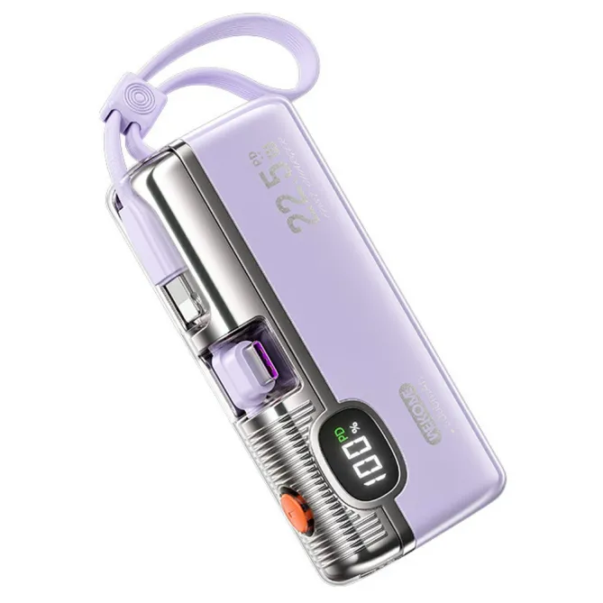 Batterie externe 5000mAh PD 22.5W câbles intégrés