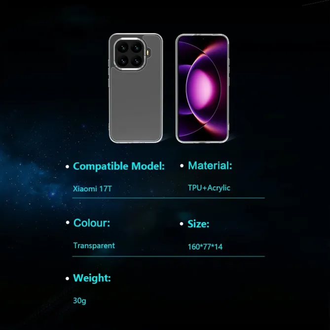 Coque Xiaomi 17T TOC transparente coins renforcés anti-rayures