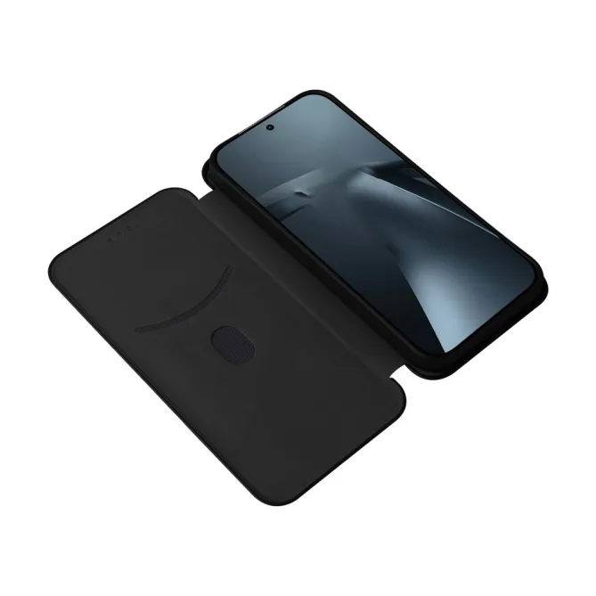 Housse Xiaomi 17T Simili Cuir Style Fibre de Carbone