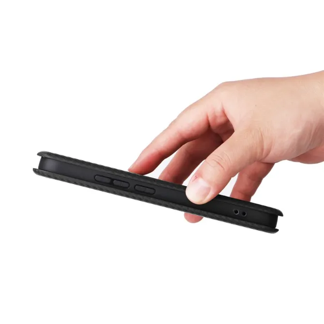 Housse Xiaomi 17T Simili Cuir Style Fibre de Carbone