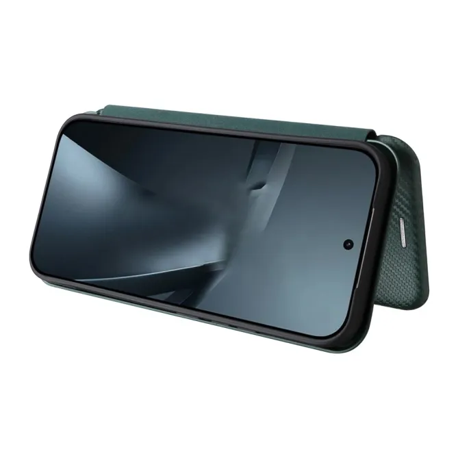 Housse Xiaomi 17T Simili Cuir Style Fibre de Carbone