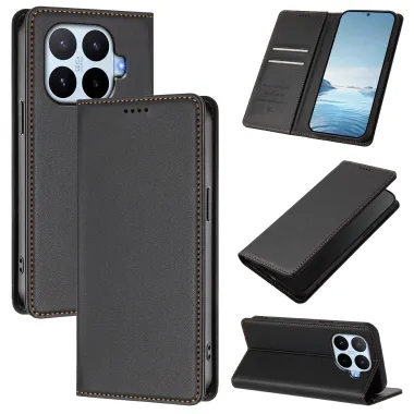 Housse Xiaomi 17T Simili Cuir Grainé Porte-Cartes Surpiqûres Contrastées