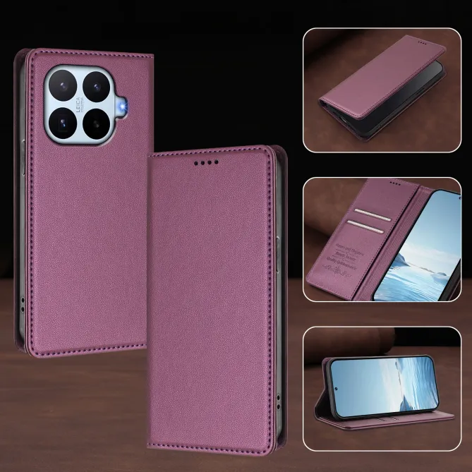 Housse Xiaomi 17T Simili Cuir Grainé Porte-Cartes Surpiqûres Contrastées
