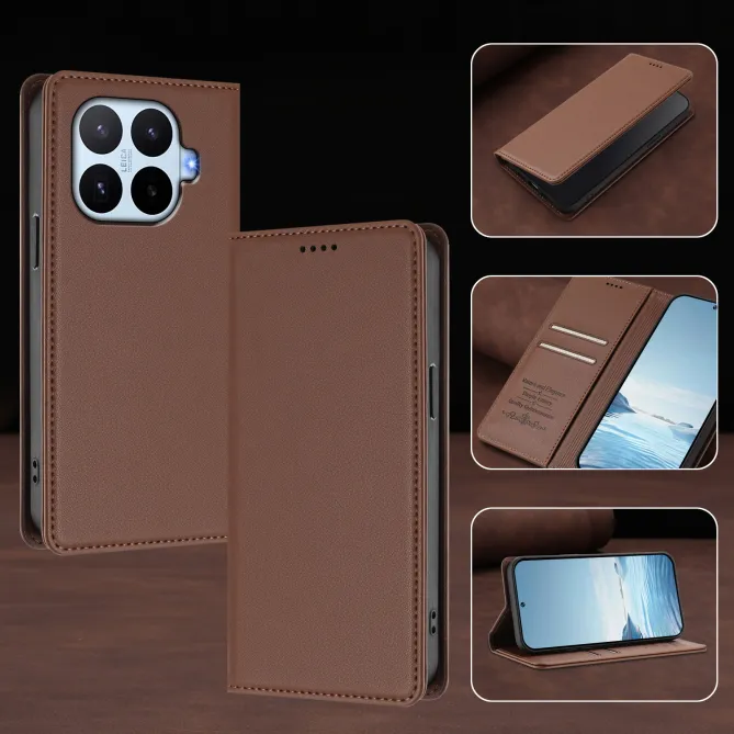 Housse Xiaomi 17T Simili Cuir Grainé Porte-Cartes Surpiqûres Contrastées