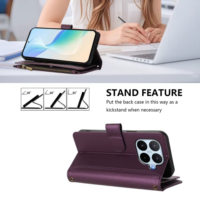 Housse Xiaomi 17T ORGANIZER Simili Cuir Multi-Rangements Dragonne