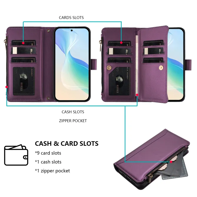 Housse Xiaomi 17T ORGANIZER Simili Cuir Multi-Rangements Dragonne