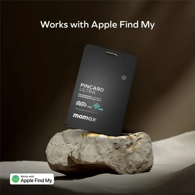 Tracker carte UWB Apple Find My rechargeable sans fil IP68