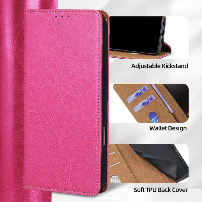 Housse Cuir Véritable Honor 600 Lite Rabat Flip Porte-Cartes RFID