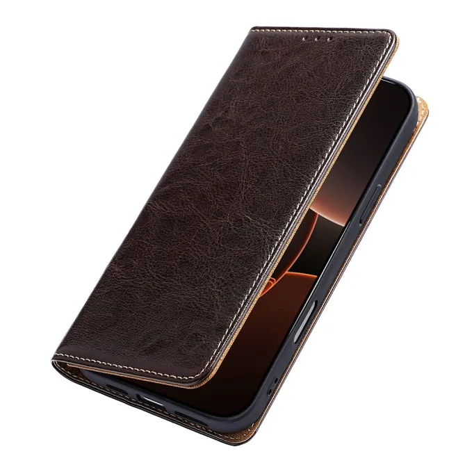 Housse Cuir Véritable Honor 600 Lite Rabat Flip Porte-Cartes RFID