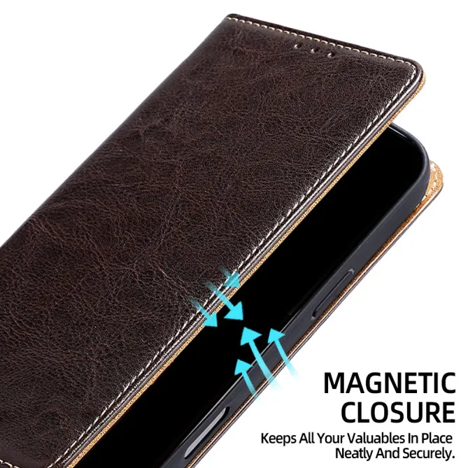 Housse Cuir Véritable Honor 600 Lite Rabat Flip Porte-Cartes RFID