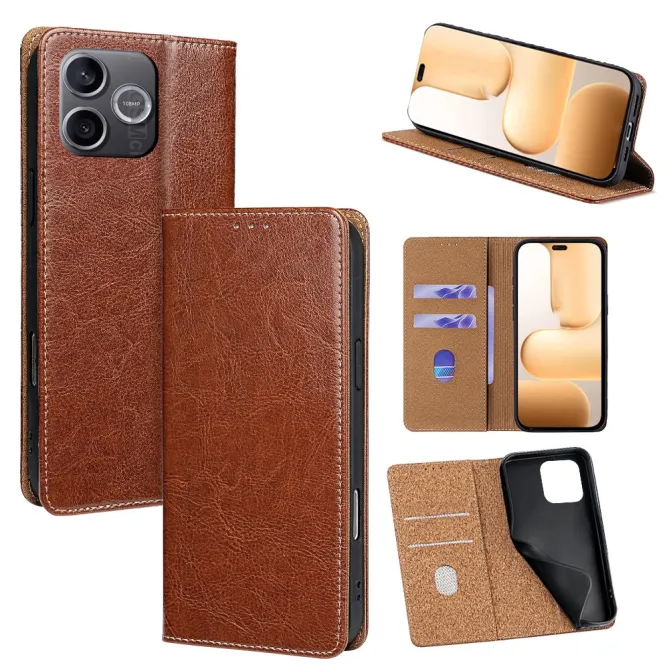 Housse Cuir Véritable Honor 600 Lite Rabat Flip Porte-Cartes RFID