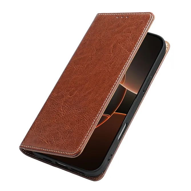 Housse Cuir Véritable Honor 600 Lite Rabat Flip Porte-Cartes RFID