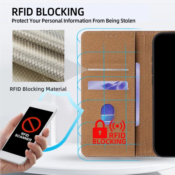 Housse Cuir Véritable Honor 600 Lite Rabat Flip Porte-Cartes RFID