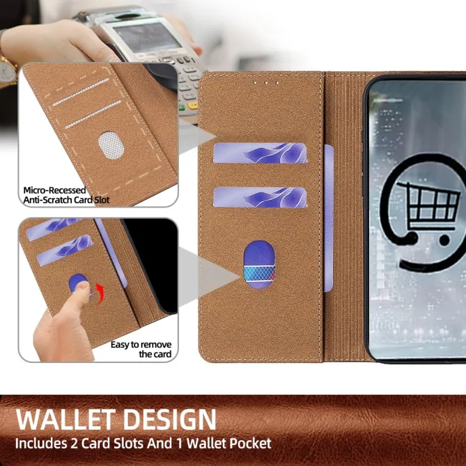 Housse Cuir Véritable Honor 600 Lite Rabat Flip Porte-Cartes RFID