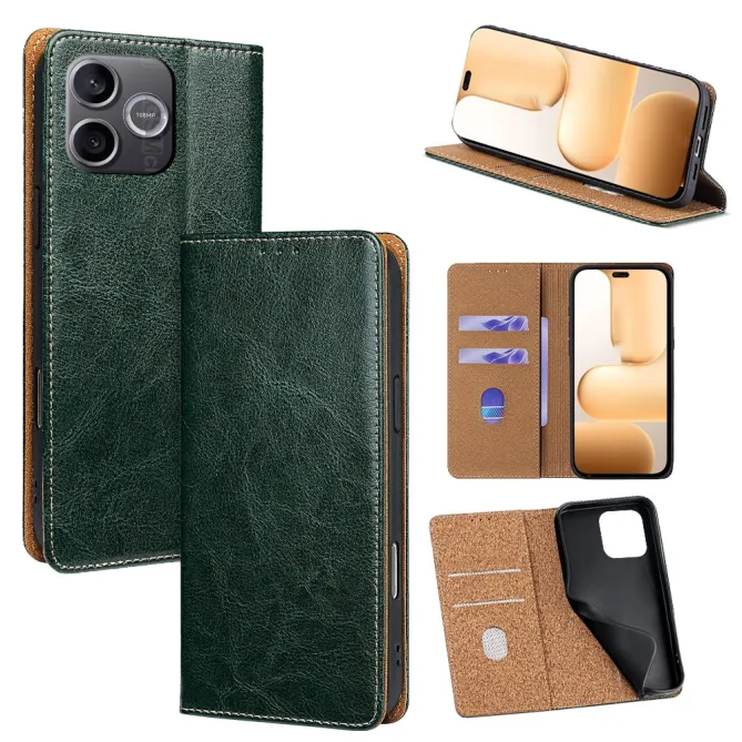 Housse Cuir Véritable Honor 600 Lite Rabat Flip Porte-Cartes RFID