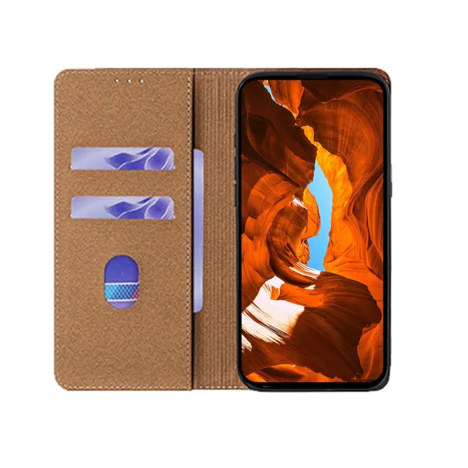 Housse Cuir Véritable Honor 600 Lite Rabat Flip Porte-Cartes RFID